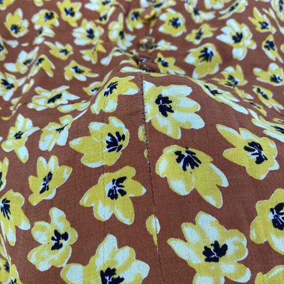 FAITHFULL THE BRAND Sm Ilia Thelma Floral Tie Back Dress Saffron Yellow Orange - Picture 8 of 13